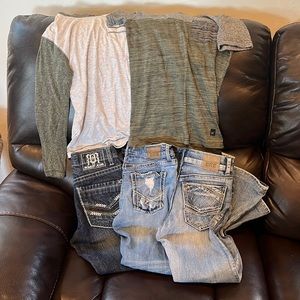 Boys BKE bundle! Youth size 10 BKE Conner jeans, request jeans, 2 bke shirts
